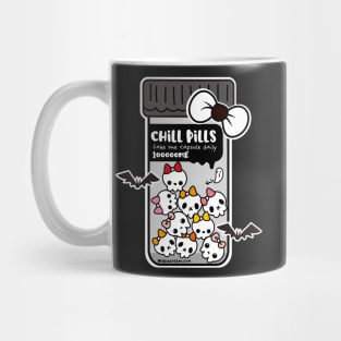 chill pills cute skull cartoon Mug